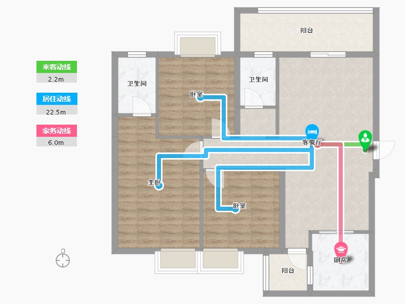 广西壮族自治区-崇左市-幸福B区-105.00-户型库-动静线