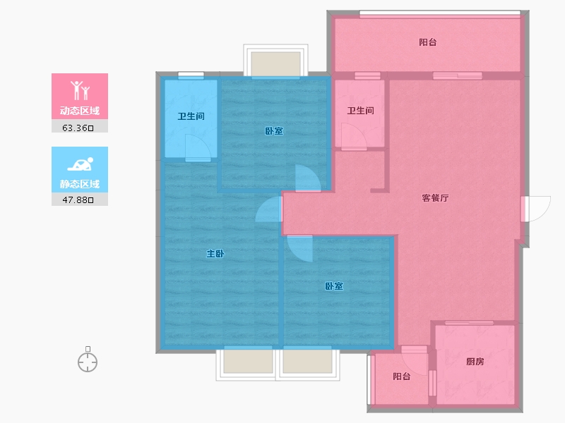 广西壮族自治区-崇左市-幸福B区-105.00-户型库-动静分区