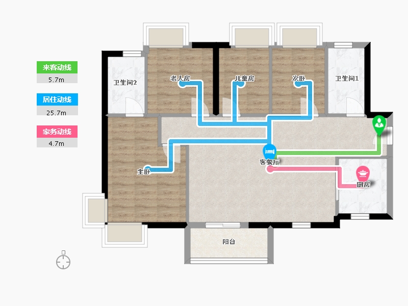 广东省-深圳市-万樾府住宅-88.10-户型库-动静线