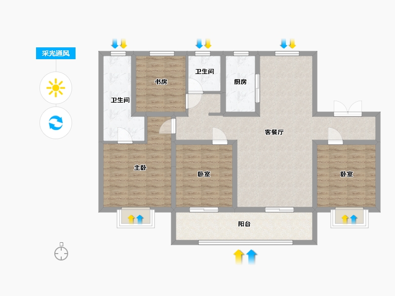 山东省-滨州市-保集澜郡-128.00-户型库-采光通风