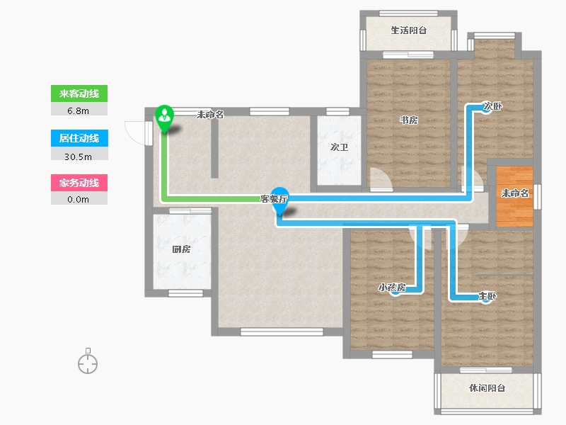 湖南省-怀化市-天星尚品新城-125.95-户型库-动静线