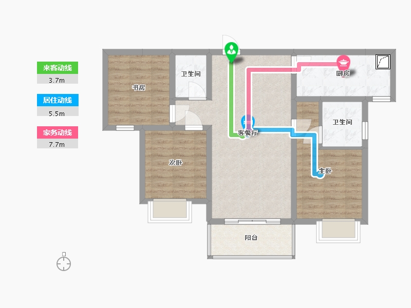 陕西省-宝鸡市-紫御华庭-114.63-户型库-动静线