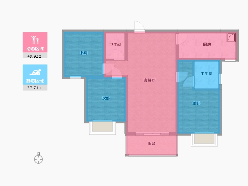 陕西省-宝鸡市-紫御华庭-114.63-户型库-动静分区