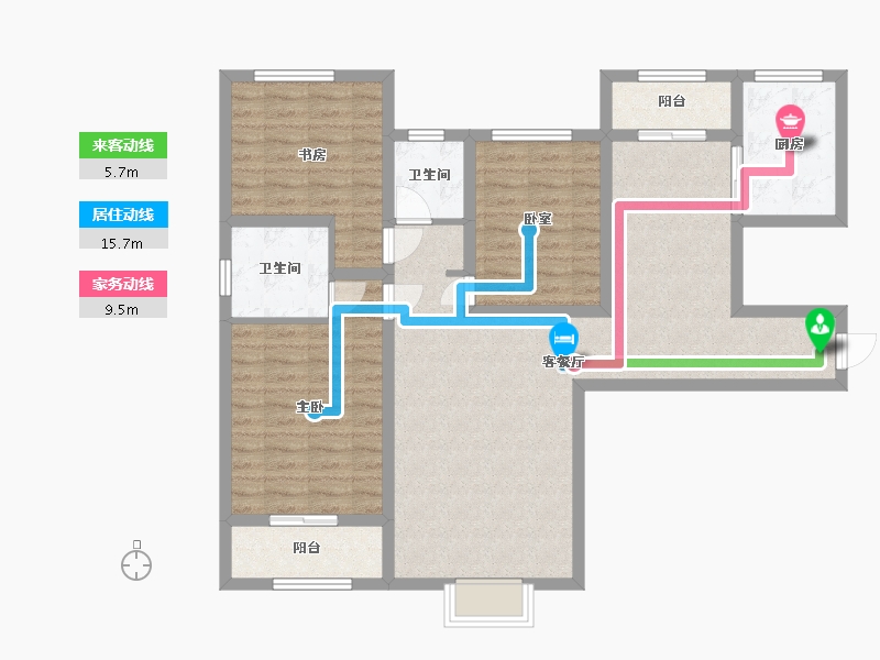 陕西省-延安市-嘉丰国际城-115.25-户型库-动静线