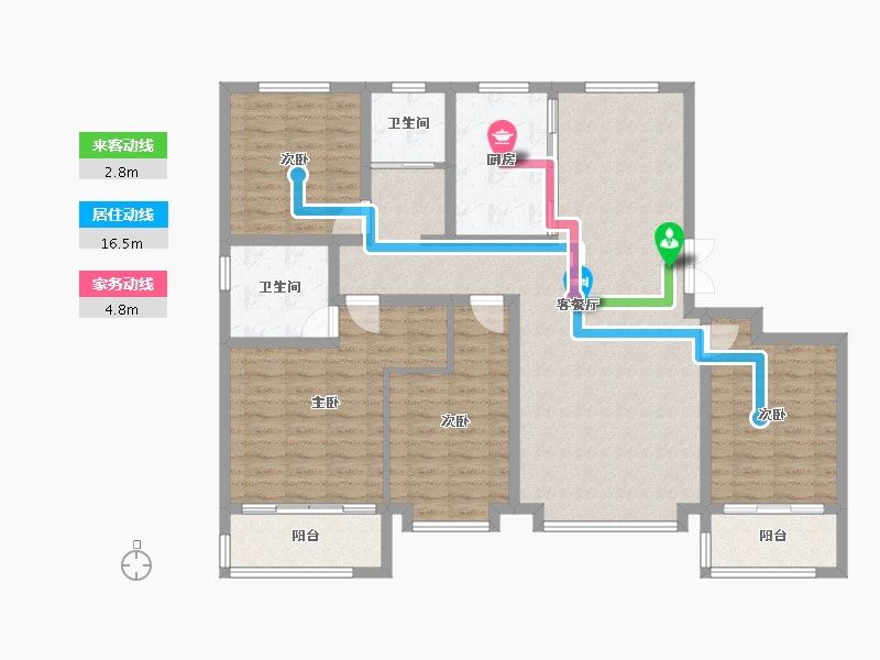 河北省-沧州市-玉玺台一期-130.00-户型库-动静线