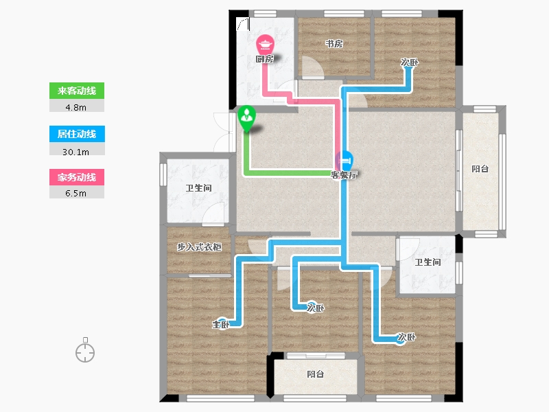 浙江省-金华市-香溪锦园-131.30-户型库-动静线