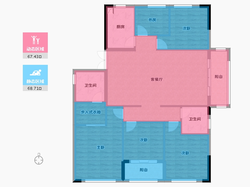 浙江省-金华市-香溪锦园-131.30-户型库-动静分区