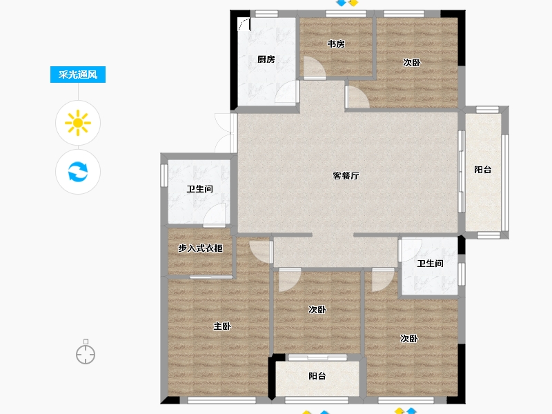 浙江省-金华市-香溪锦园-131.30-户型库-采光通风