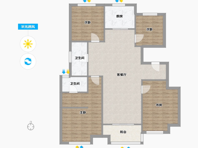 河南省-郑州市-亚新溱水府-116.00-户型库-采光通风