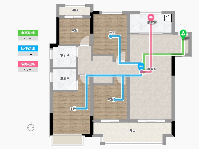 浙江省-嘉兴市-风华绮轩-101.21-户型库-动静线