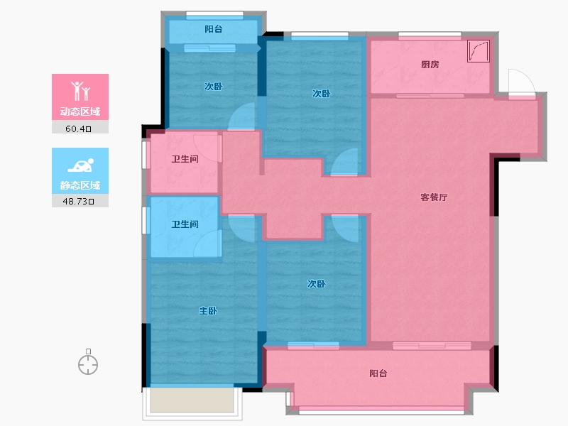 浙江省-嘉兴市-风华绮轩-101.21-户型库-动静分区