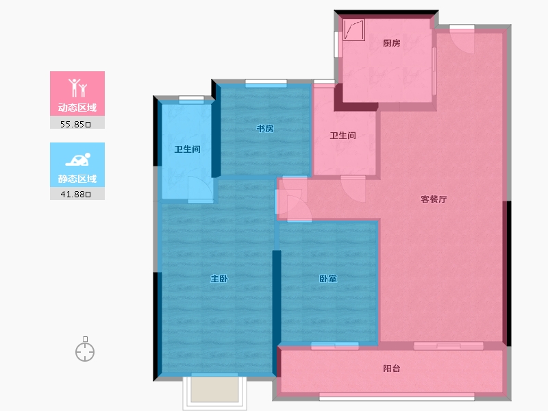 浙江省-杭州市-滨望雅庭-88.00-户型库-动静分区