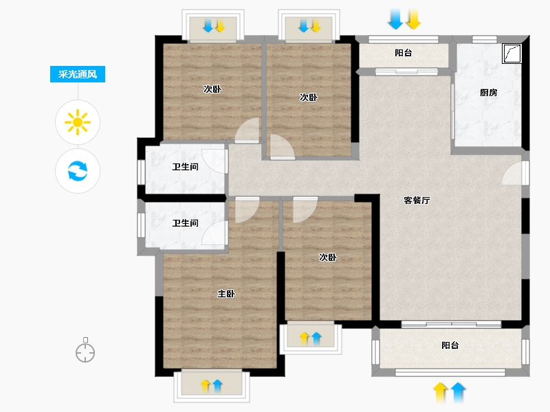 福建省-泉州市-钱塘雅苑-117.50-户型库-采光通风