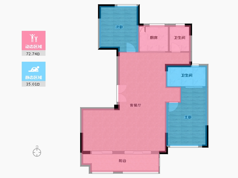 安徽省-蚌埠市-龙门壹品-98.00-户型库-动静分区