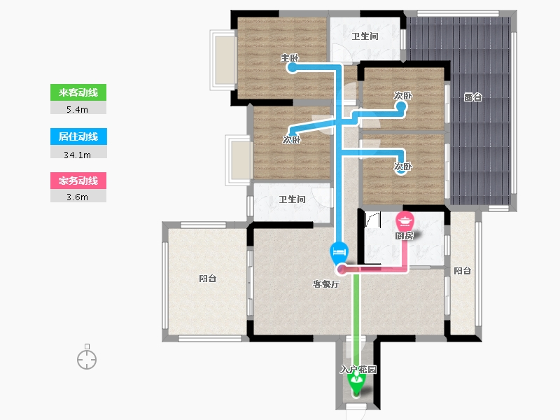 贵州省-遵义市-中建幸福城-110.00-户型库-动静线