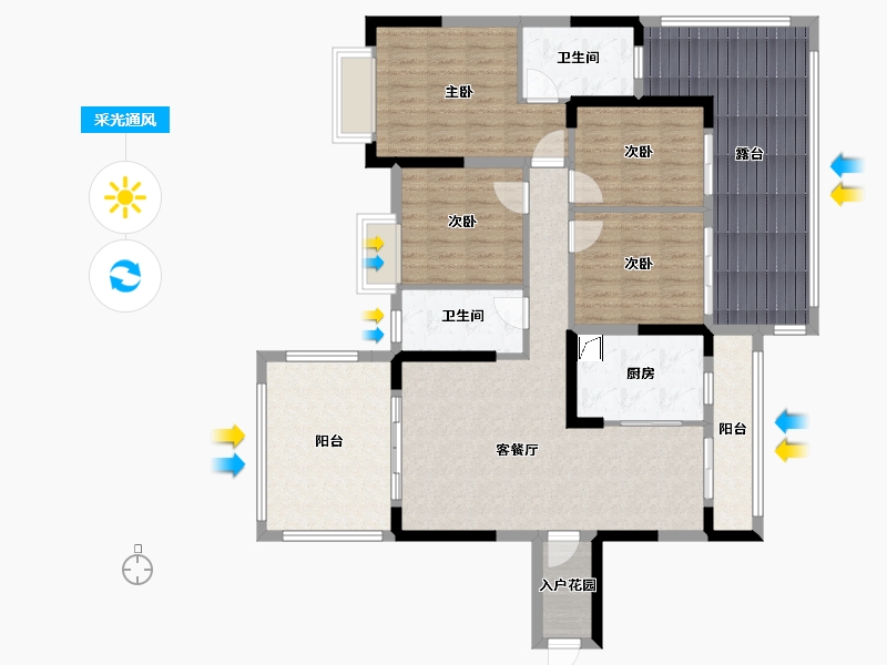 贵州省-遵义市-中建幸福城-110.00-户型库-采光通风