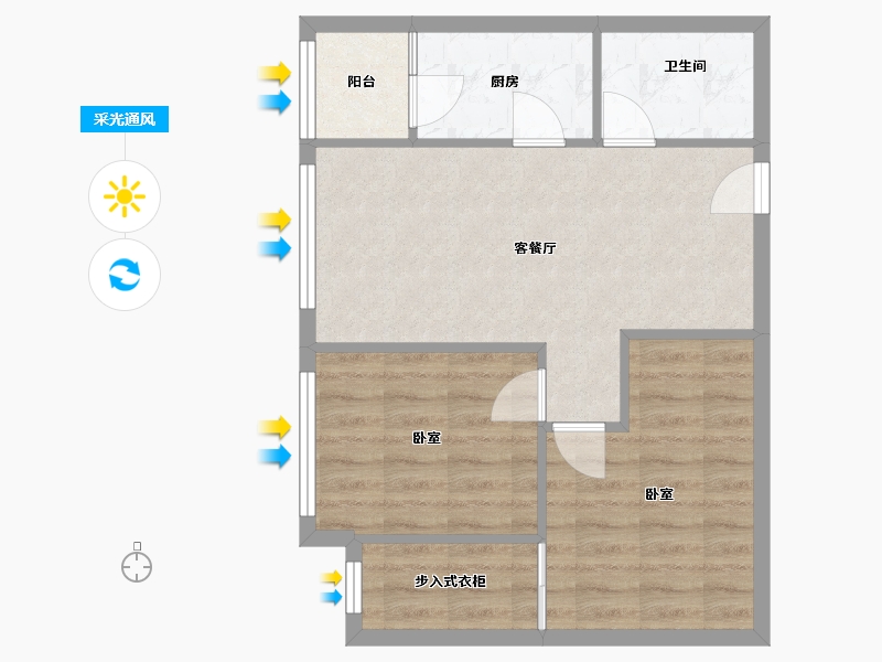 四川省-成都市-昌建·星悦城二期-75.00-户型库-采光通风