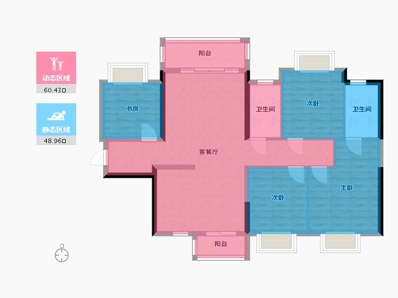 广西壮族自治区-柳州市-联发君悦天成-105.00-户型库-动静分区