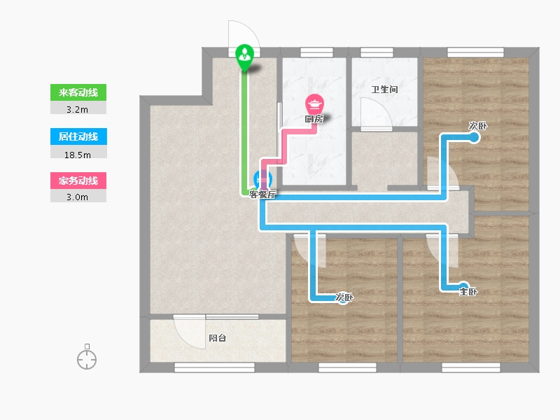 辽宁省-沈阳市-中粮锦云天城-67.36-户型库-动静线