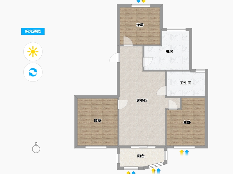 上海-上海市-珊瑚苑-110.00-户型库-采光通风