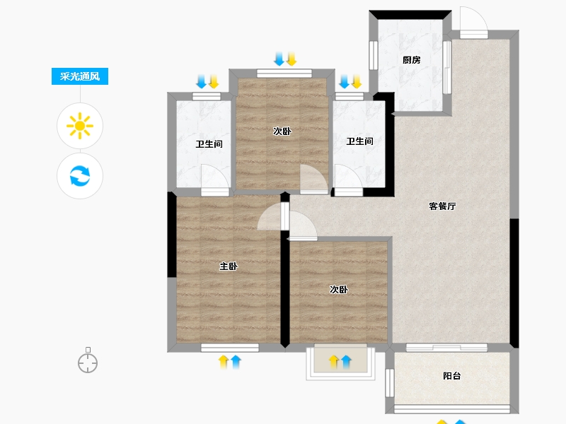 福建省-泉州市-建发央著-82.00-户型库-采光通风