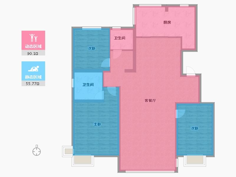 吉林省-长春市-万科翠湖春晓-133.00-户型库-动静分区