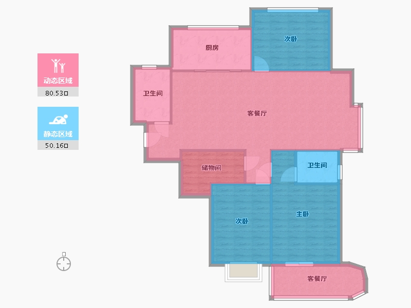 山东省-青岛市-西海景苑-126.15-户型库-动静分区