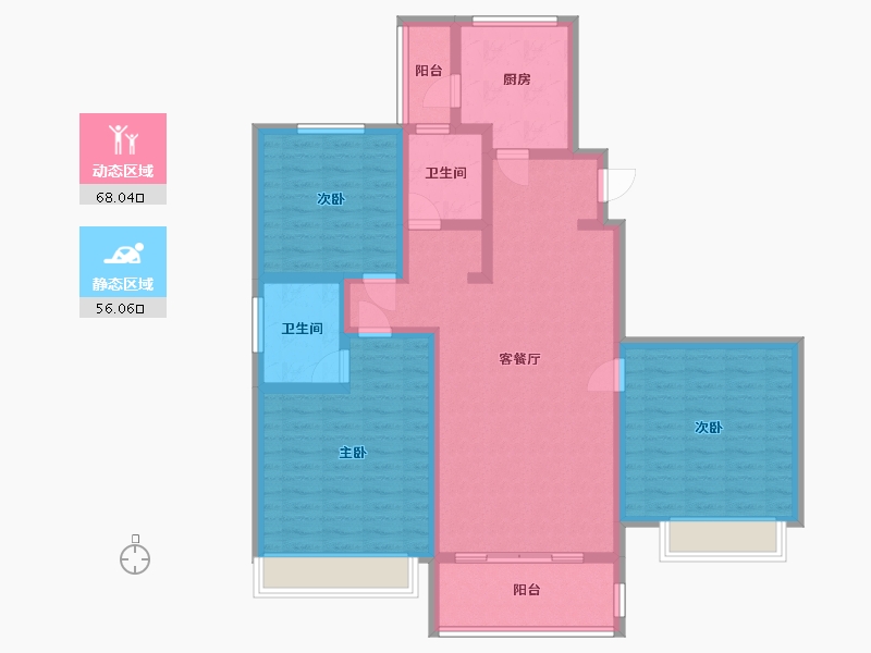 河南省-鹤壁市-朝歌里人文小镇A区-94.00-户型库-动静分区