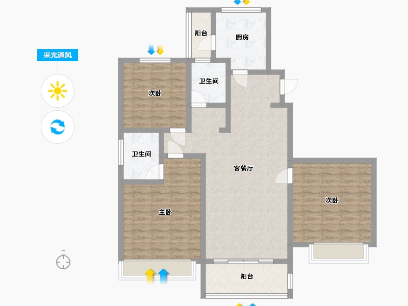 河南省-鹤壁市-朝歌里人文小镇A区-94.00-户型库-采光通风