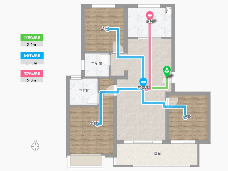 江苏省-无锡市-建设朗诗御萃里-80.00-户型库-动静线