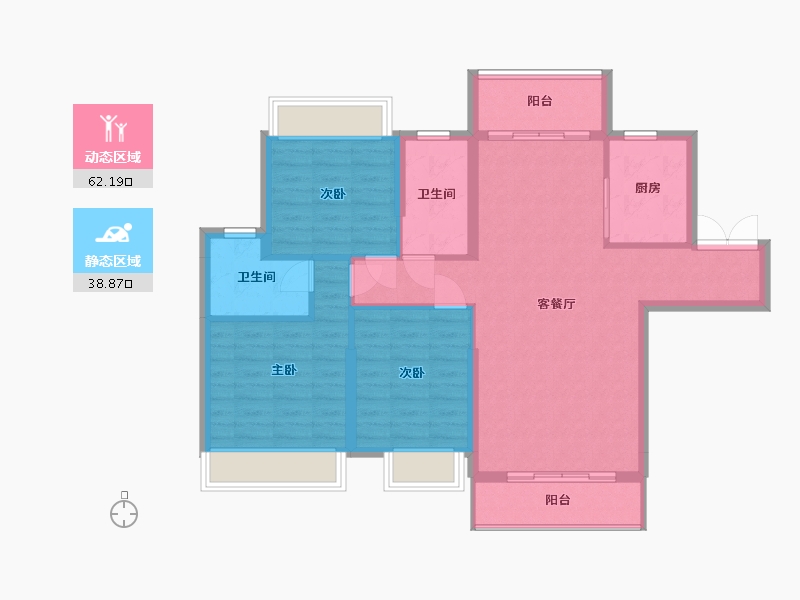 海南省-海口市-怡和湖城大境-110.00-户型库-动静分区