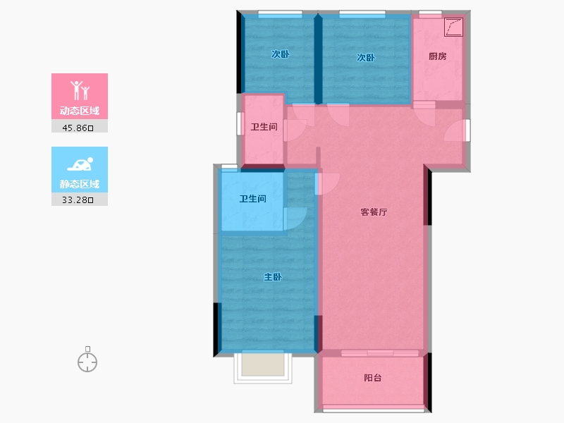 江苏省-苏州市-合生颐廷-70.00-户型库-动静分区