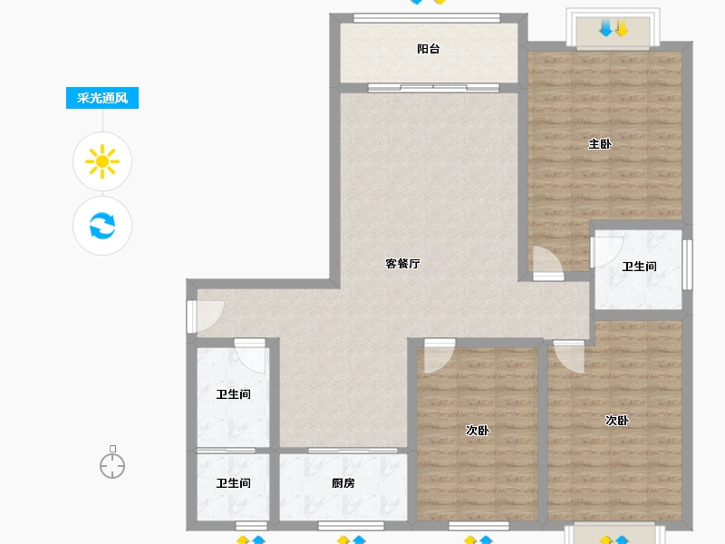 河南省-驻马店市-平舆颐高创业小镇-120.00-户型库-采光通风