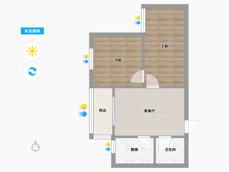 北京-北京市-春风胡同-50.00-户型库-采光通风