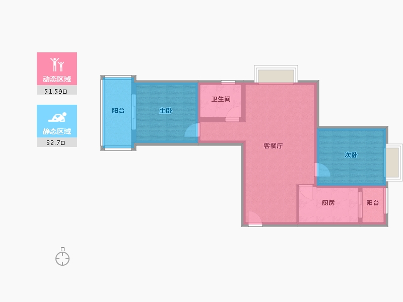 河北省-邯郸市-卓昱南苑-75.00-户型库-动静分区