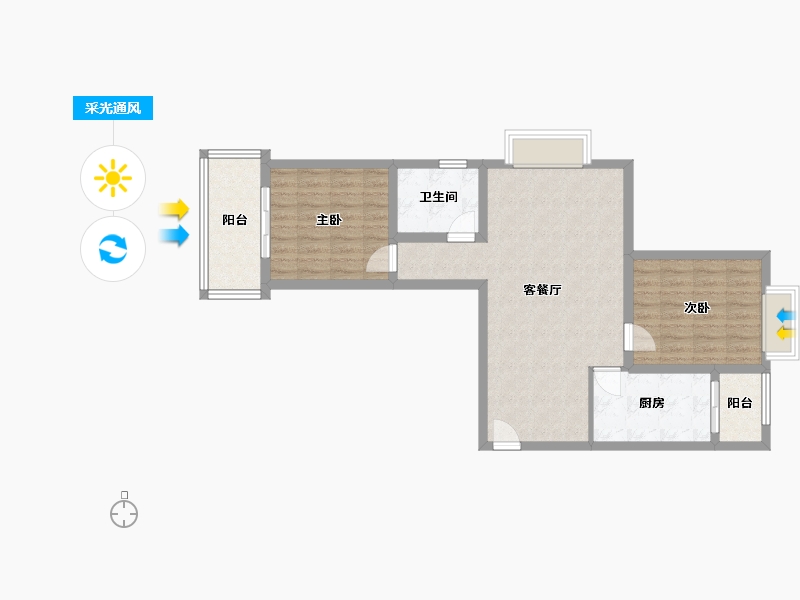 河北省-邯郸市-卓昱南苑-75.00-户型库-采光通风