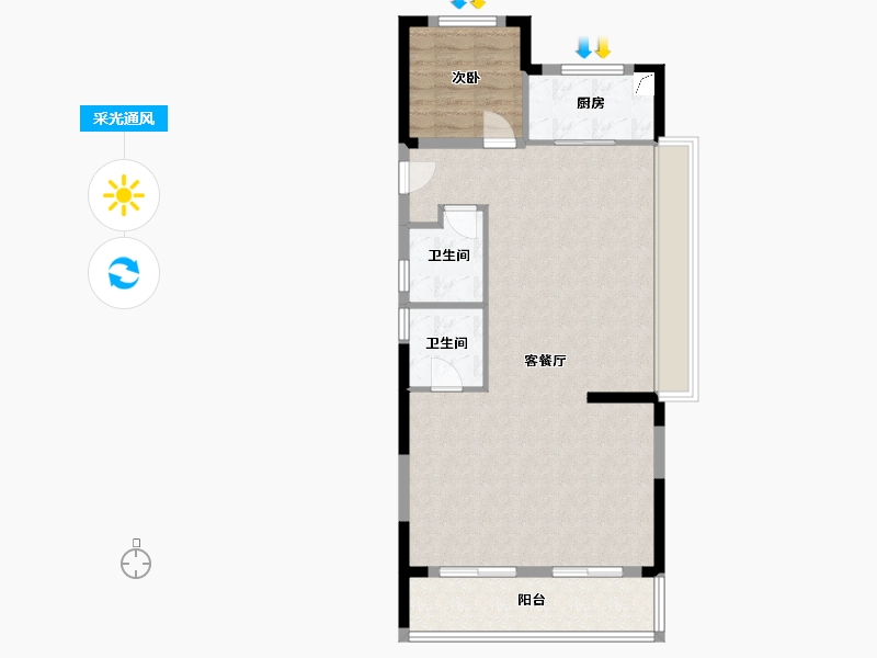 浙江省-台州市-祥生云境-86.00-户型库-采光通风