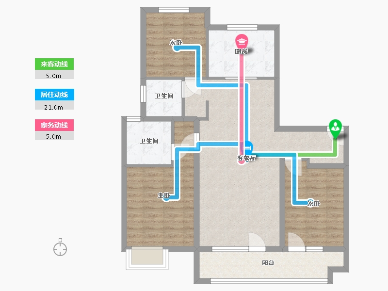 山东省-烟台市-新华万科翡翠观海-96.16-户型库-动静线