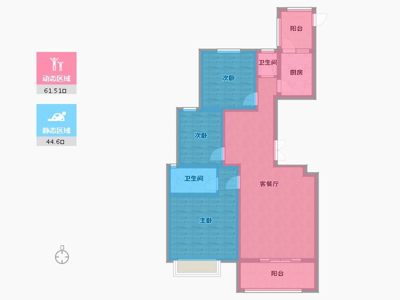 陕西省-榆林市-红枫苑-105.29-户型库-动静分区