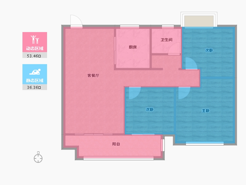 江苏省-盐城市-新城·云图时光-79.00-户型库-动静分区