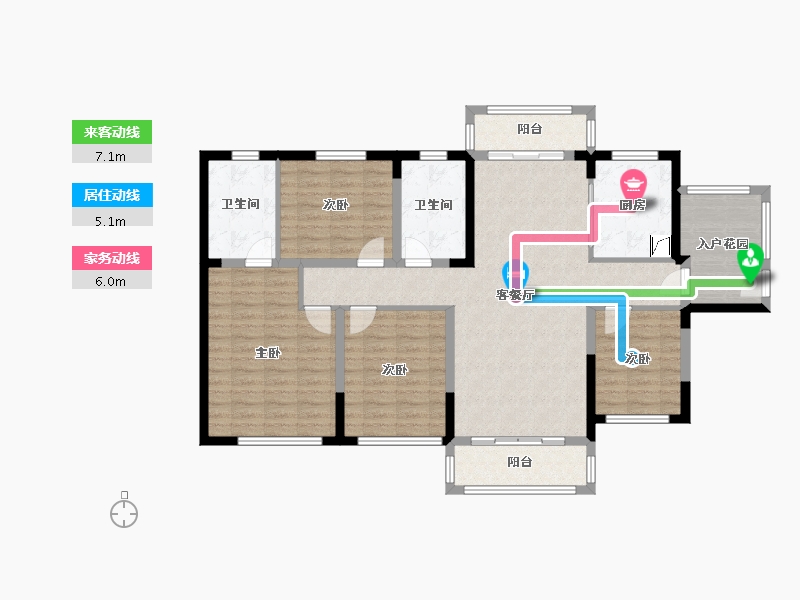 湖南省-长沙市-长房明宸府-121.36-户型库-动静线