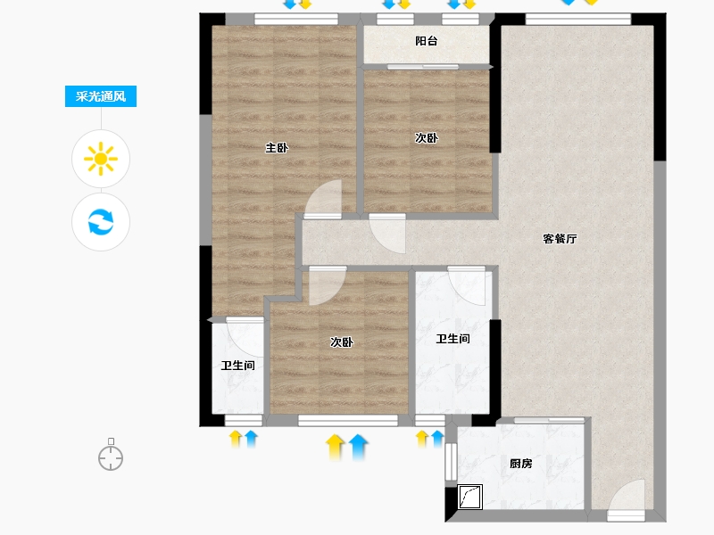 江西省-赣州市-保利联发康桥-118.00-户型库-采光通风