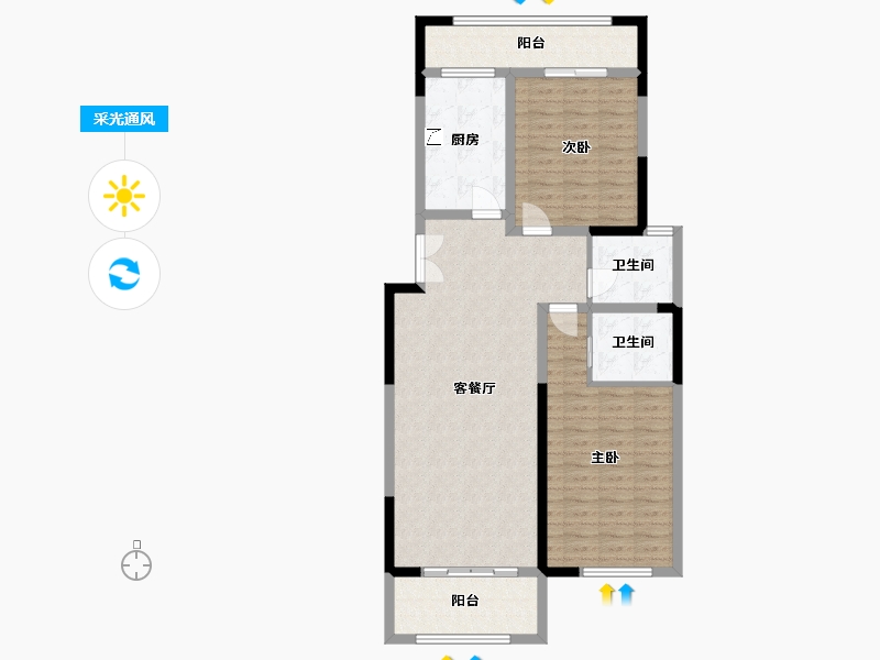 浙江省-绍兴市-御和园-102.00-户型库-采光通风