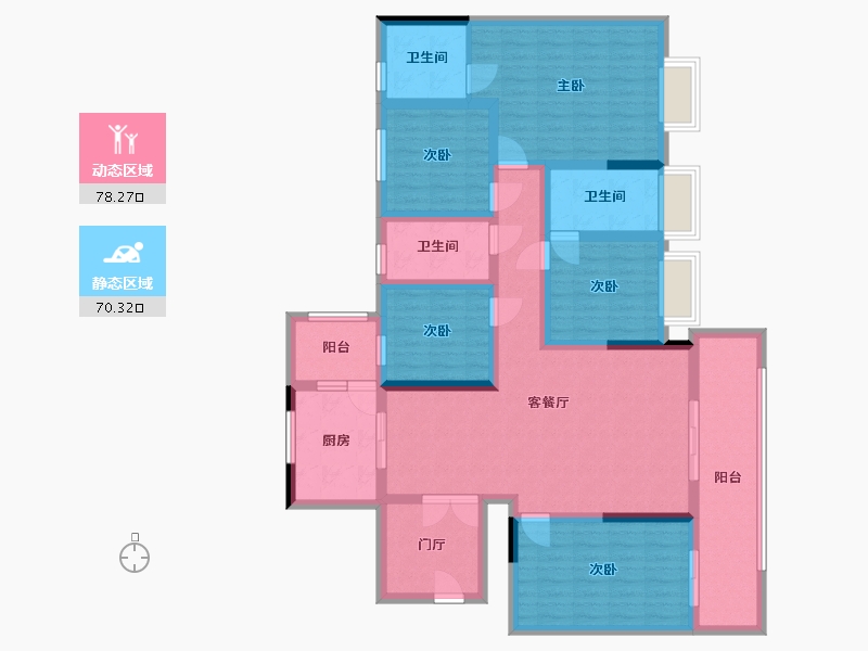 贵州省-黔东南苗族侗族自治州-湖畔一号-143.98-户型库-动静分区