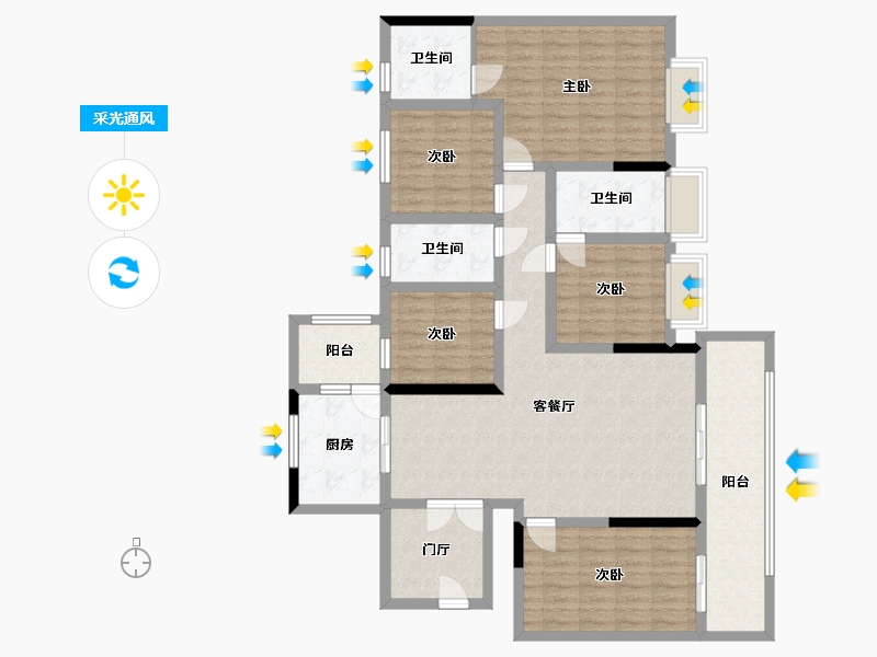 贵州省-黔东南苗族侗族自治州-湖畔一号-143.98-户型库-采光通风