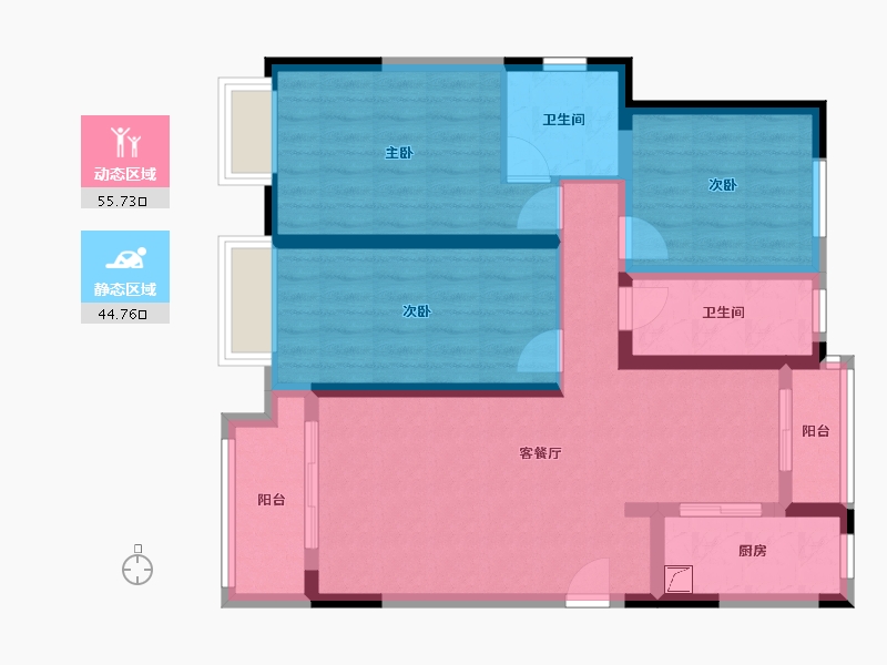 河南省-三门峡市-博丰九玺台-104.26-户型库-动静分区