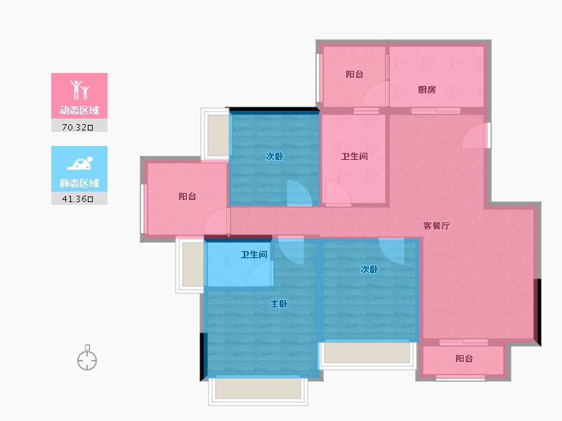 重庆-重庆市-鲁能领秀城-100.00-户型库-动静分区