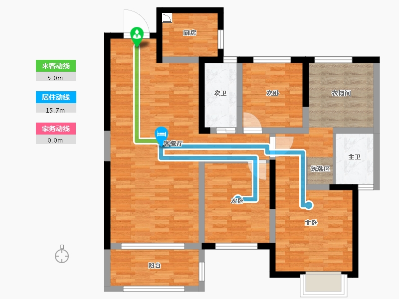 湖南省-长沙市-国欣向荣府-94.17-户型库-动静线