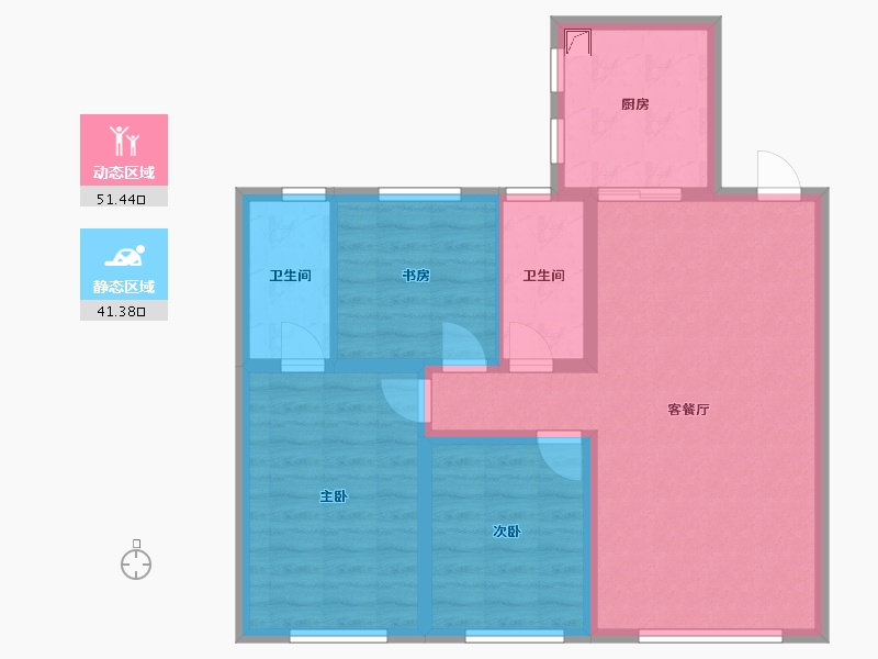 内蒙古自治区-赤峰市-中天星悦湾-88.28-户型库-动静分区