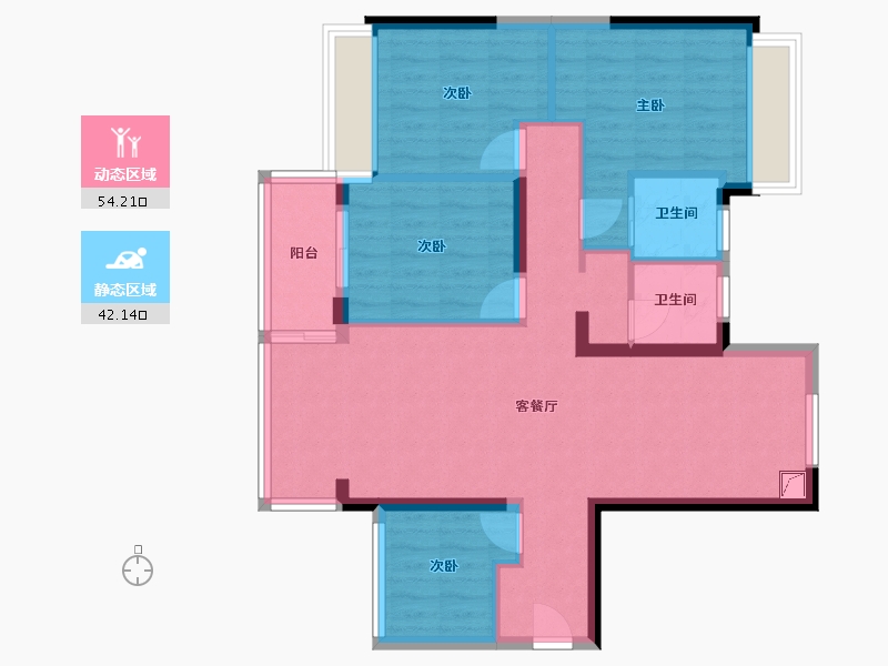 广东省-潮州市-阳光华府-90.00-户型库-动静分区